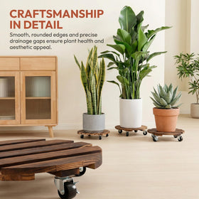 ZXZYHFTY rolling plant stand supports up to 150 lbs on various surfaces.