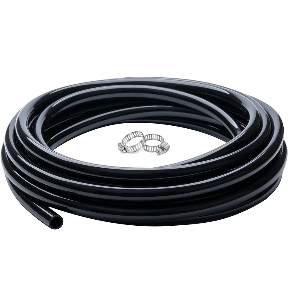 ZY-hosetube 1-4in ID 10ft black vinyl tubing showing flexible kink-resistant design for easy routing
