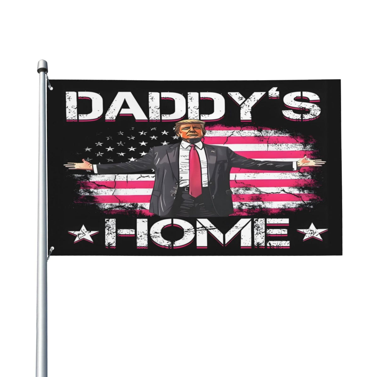 Zyatbwi Daddys Home Flags pink banner for indoor and outdoor decor