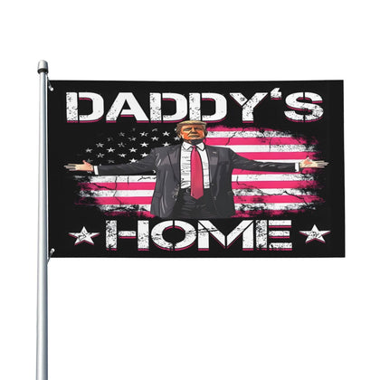 Zyatbwi Daddys Home Flags pink banner for indoor and outdoor decor