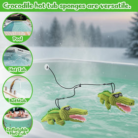 ZYIDBNG crocodile hot tub sponge floats easily, preventing sinking.