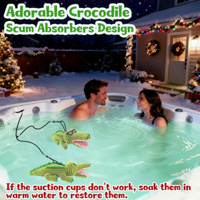 ZYIDBNG crocodile hot tub absorber in water helps keep water clear.