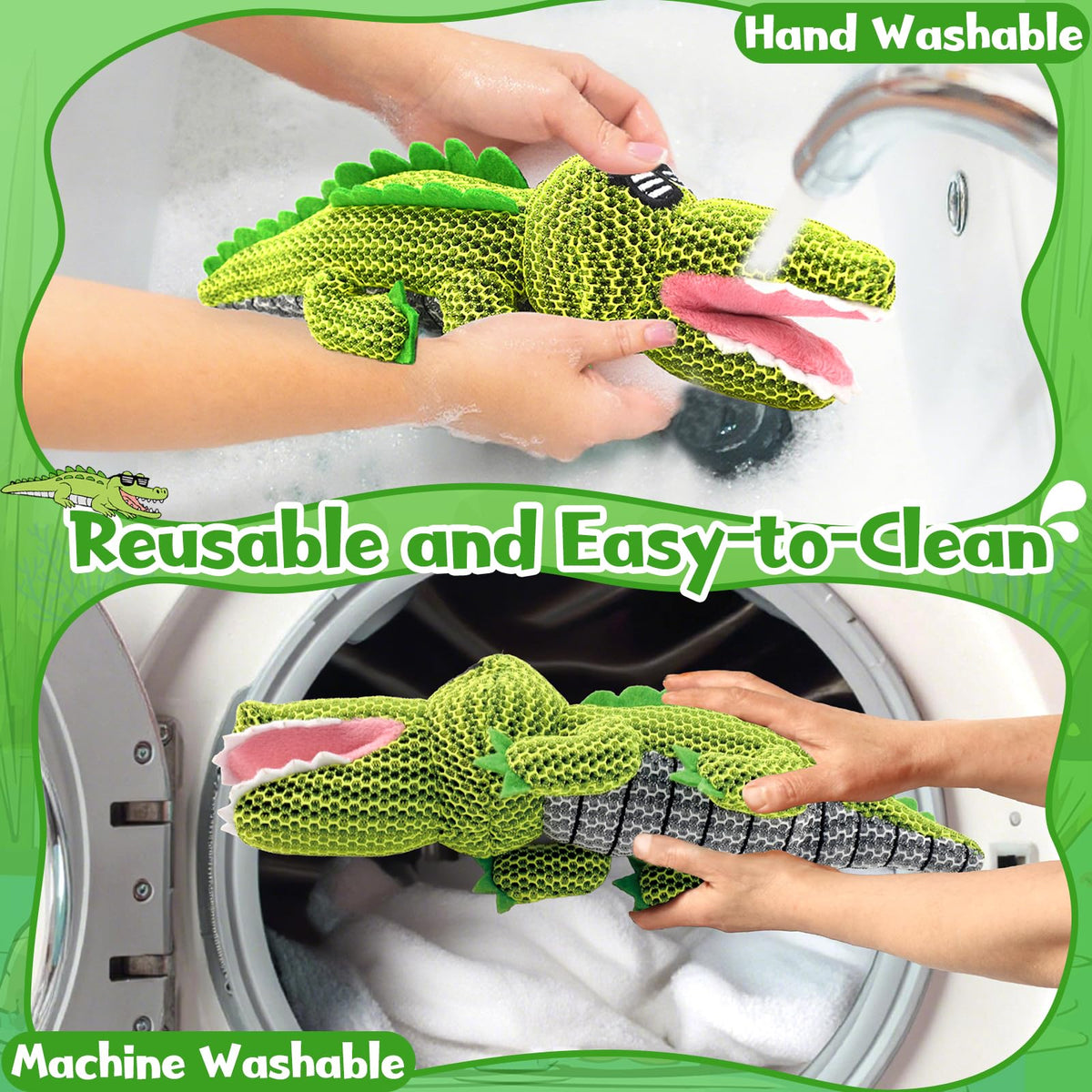 ZYIDBNG crocodile hot tub absorber uses suction cup for stability.