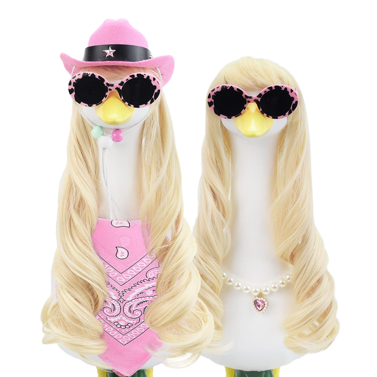 ZYIDBNG porch goose wigs blonde long enhances outdoor display with glamorous style