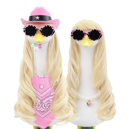 ZYIDBNG porch goose wigs blonde long enhances outdoor display with glamorous style