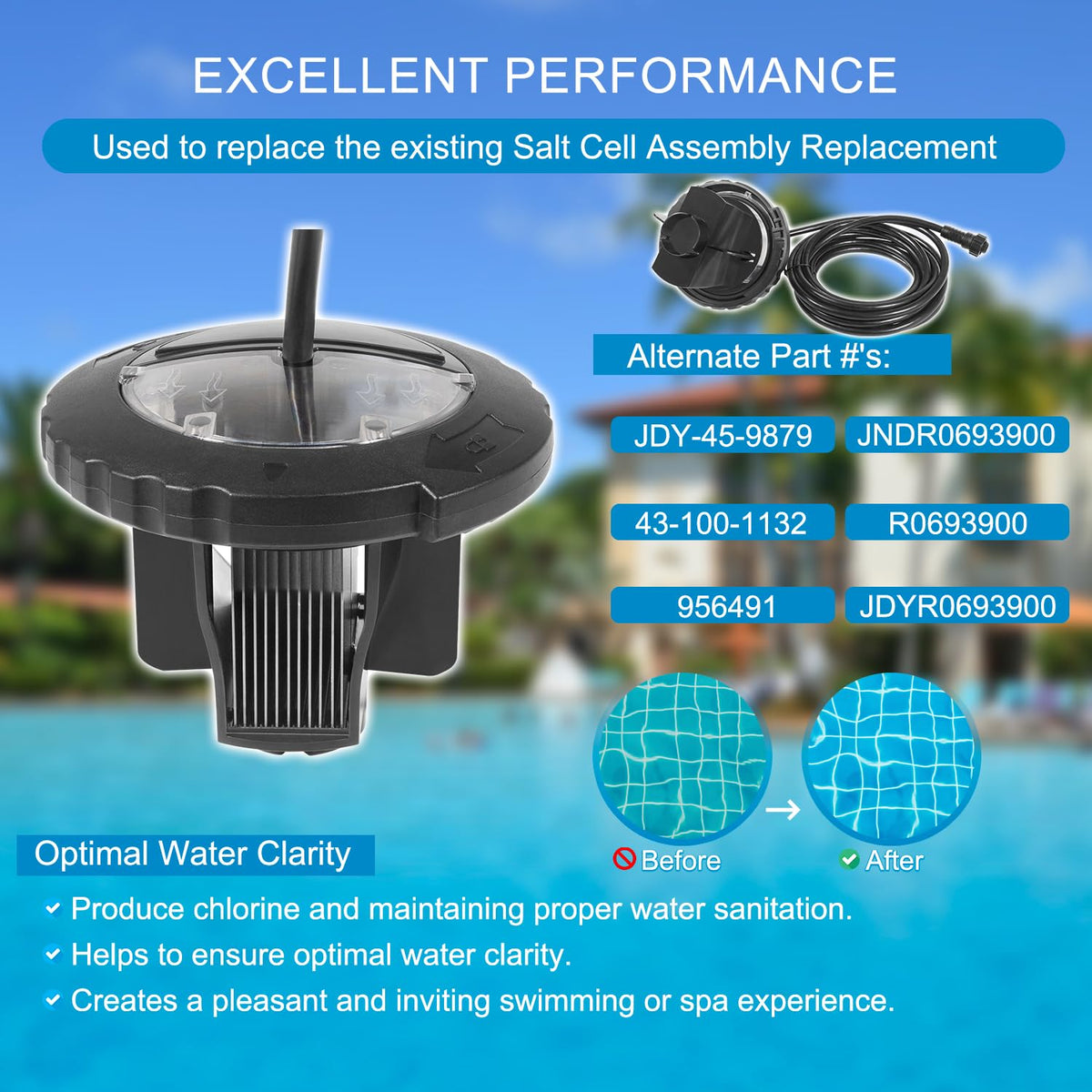 Compatibility illustration for Jandy TruClear11K and 11KU ensures proper fit.