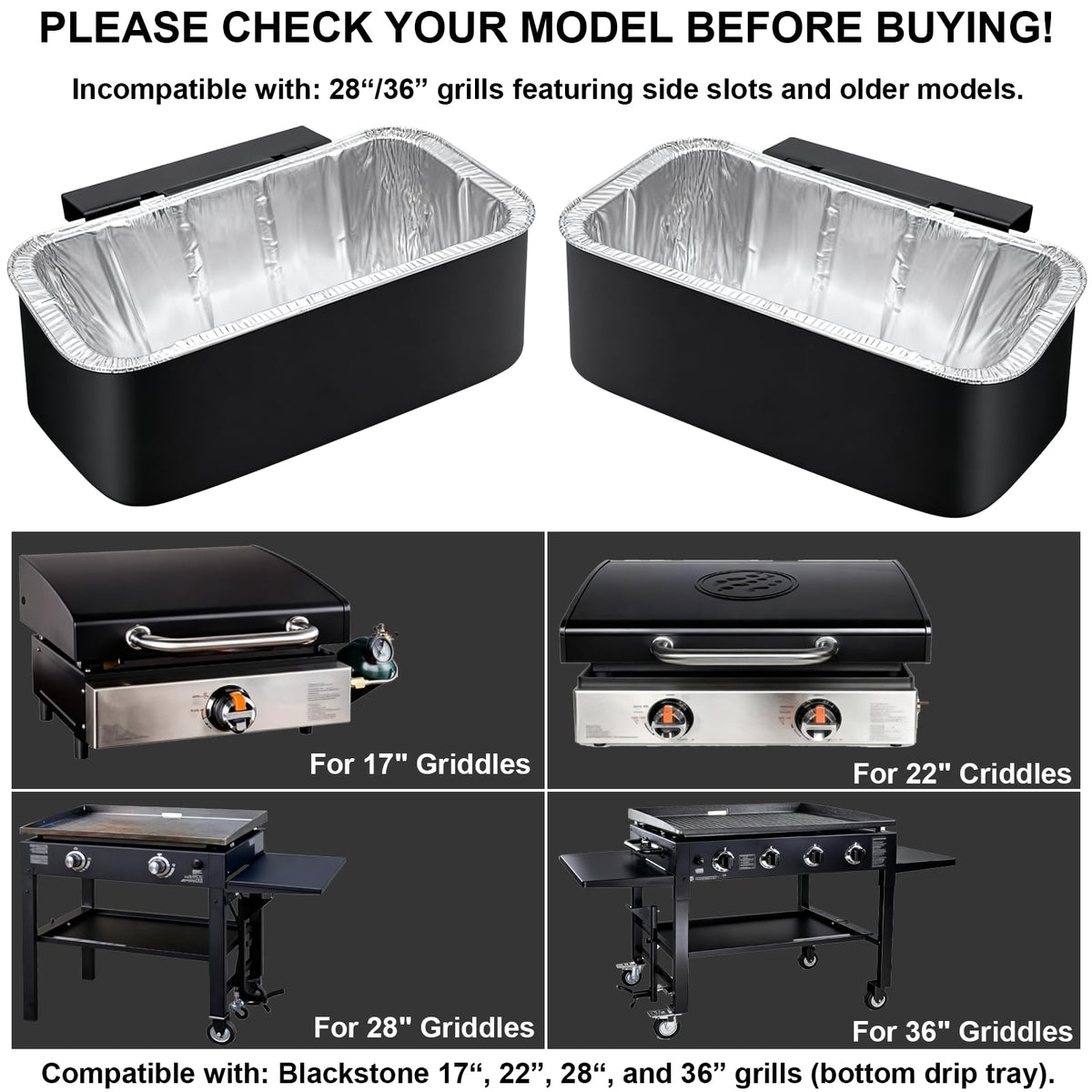 Tool-free installation of ZyNolimt grease catcher on a Blackstone griddle