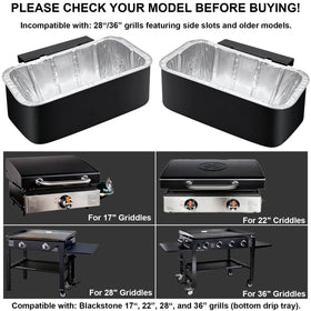 Tool-free installation of ZyNolimt grease catcher on a Blackstone griddle