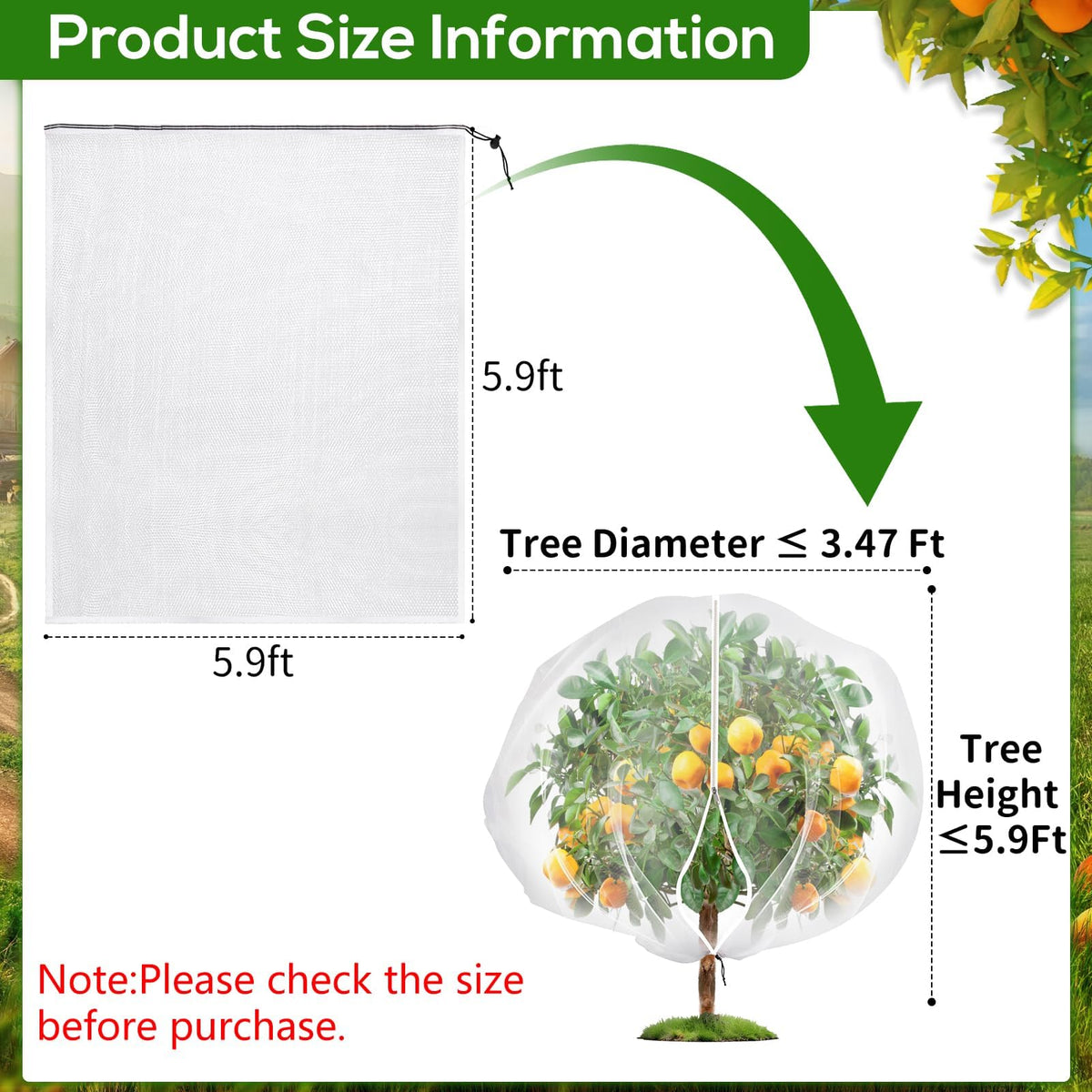 ZYP transparent mesh plant cover lets sunlight and airflow reach plants.