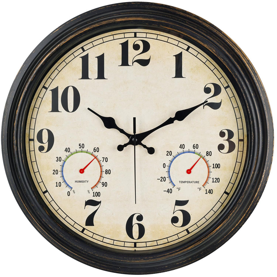 zyzamay 16-inch black gold clock face detail for indoor or outdoor style.