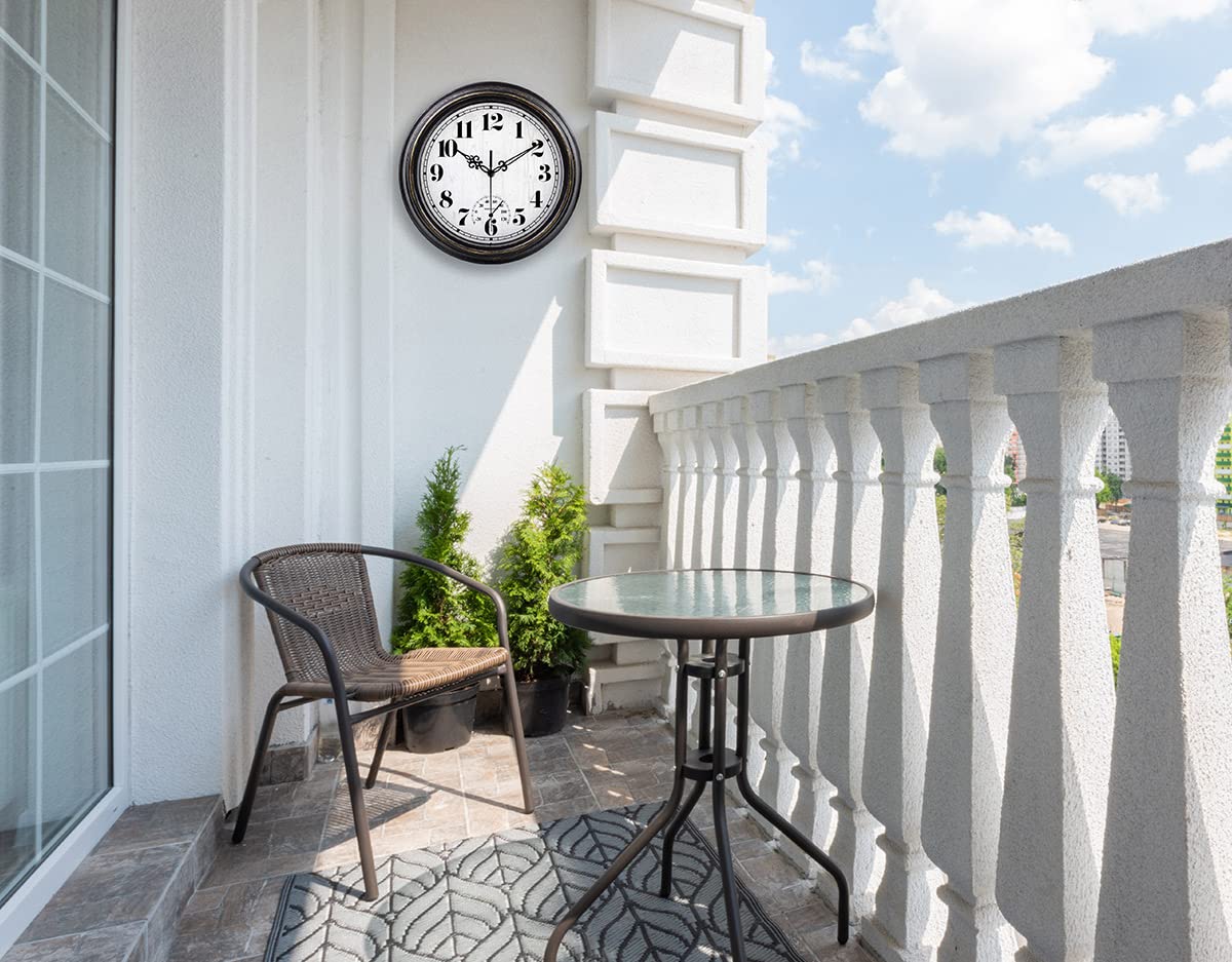 Zyzamay outdoor clock large numbers for easy reading from a distance.