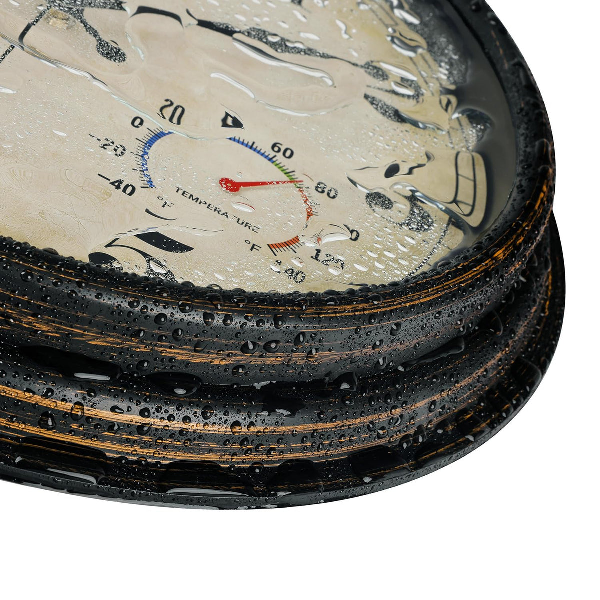 zyzamay wall clock with hygrometer tracks humidity for comfortable outdoor living.