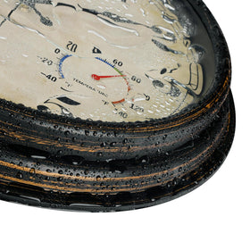 zyzamay wall clock with hygrometer tracks humidity for comfortable outdoor living.