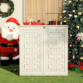 ZZM outdoor cabinet, easy DIY assembly, steps included for quick setup.