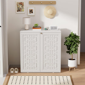 ZZM white shed interior, single shelf shown, versatile storage for shoes, towels, and small items.